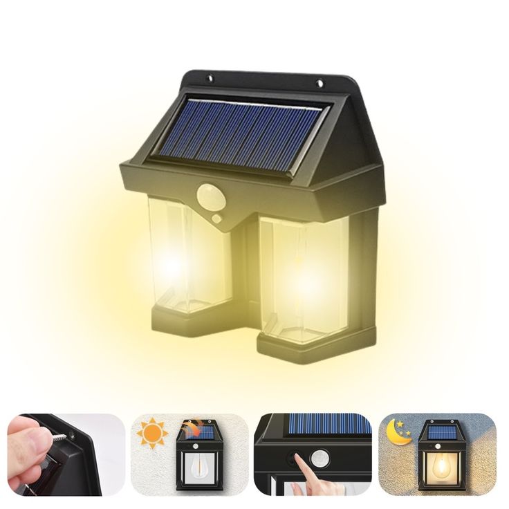 Lampe Solaire LED Extérieure à 2 Ampoules – Design HexaGuard™