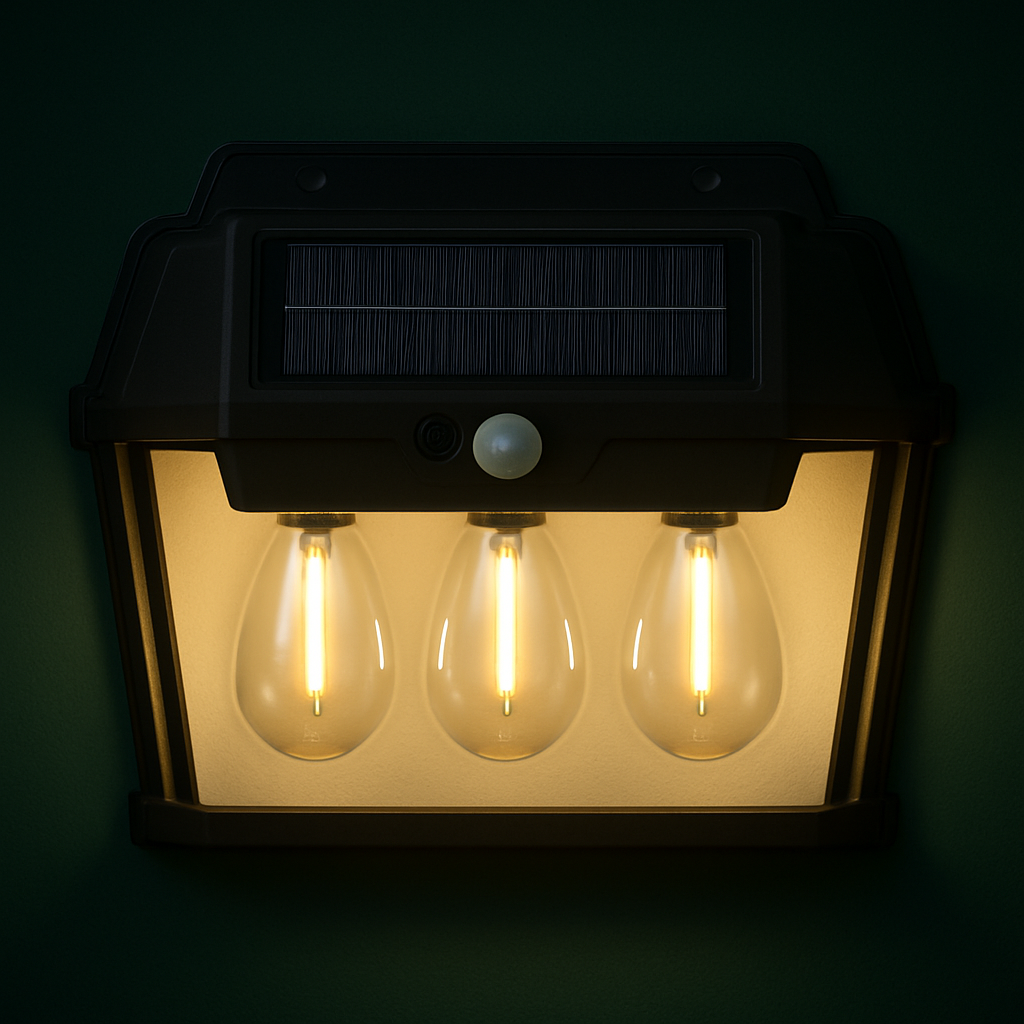 Lampe Solaire Murale Triples Ampoules LED – Éclairez plus grand, plus fort, plus loin !